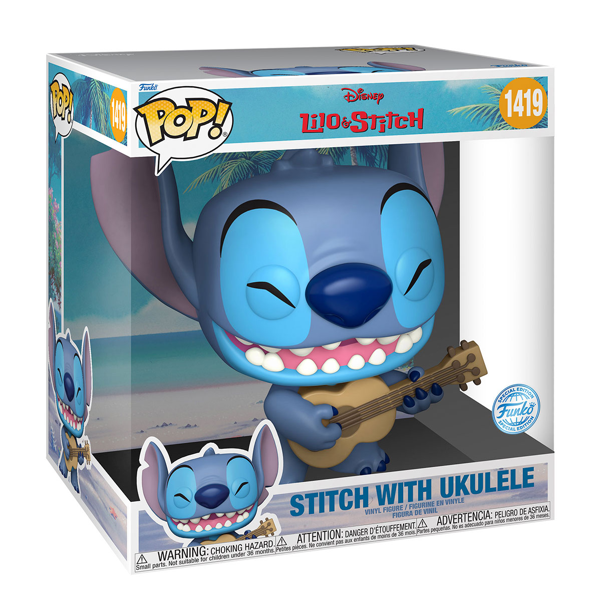 Ігрова фігурка Funko POP - Stitch з укулеле Колекційний мультгерой Синій — превʼю 4