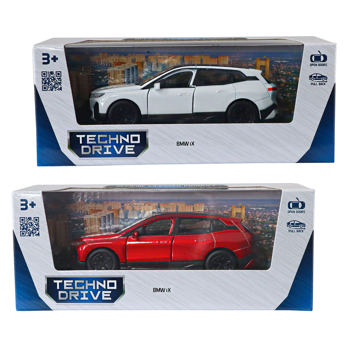 Автомодель BMW iX Techno Drive 1:43 металева з механізмом pull-back Червона — превʼю 20