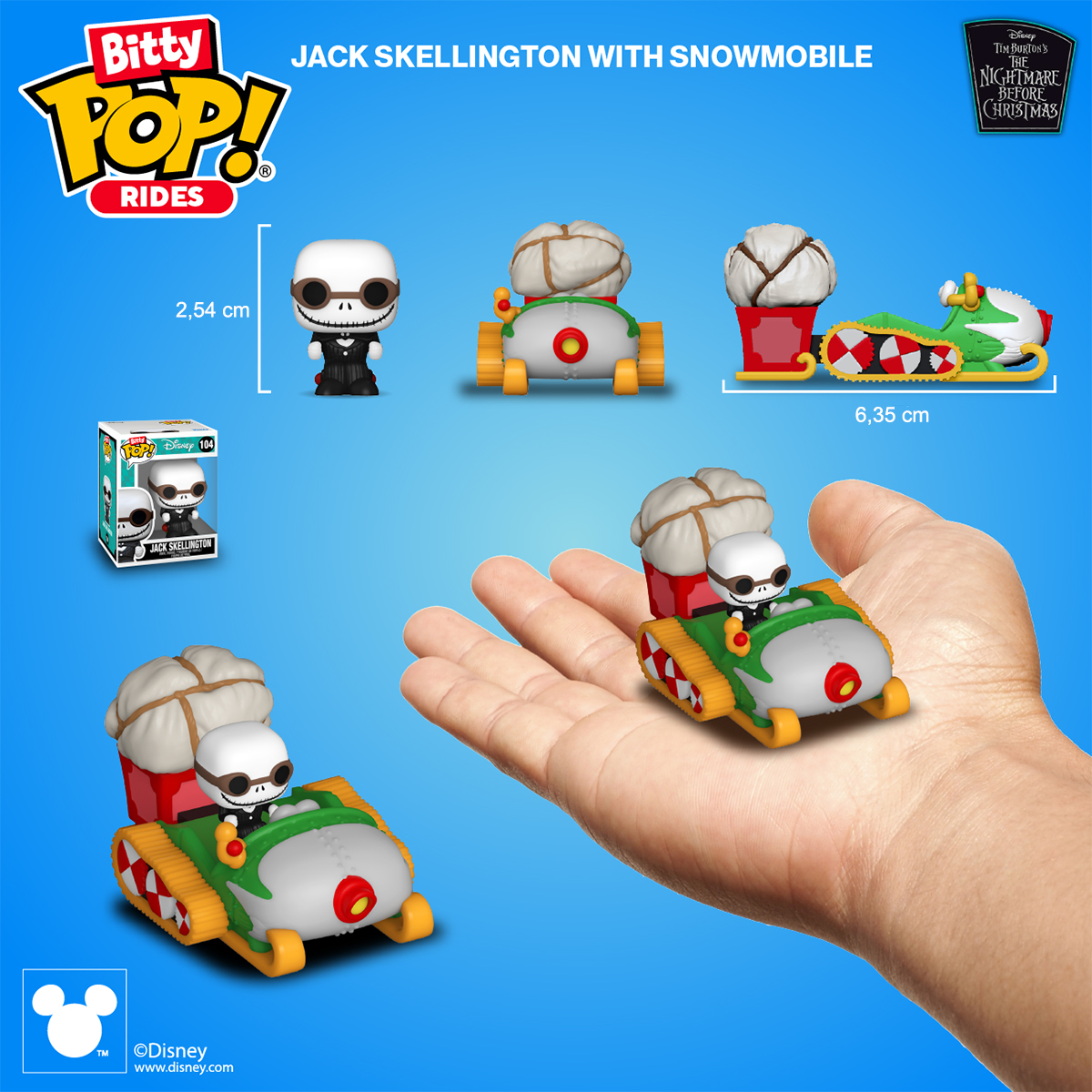 Фігурка Funko Bitty Pop! Ride — Джек Скеллінгтон (Jack Skellington) та снігохід — превʼю 7