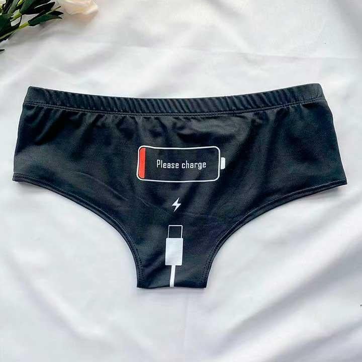 Трусики "Please charge" S/M Чорний