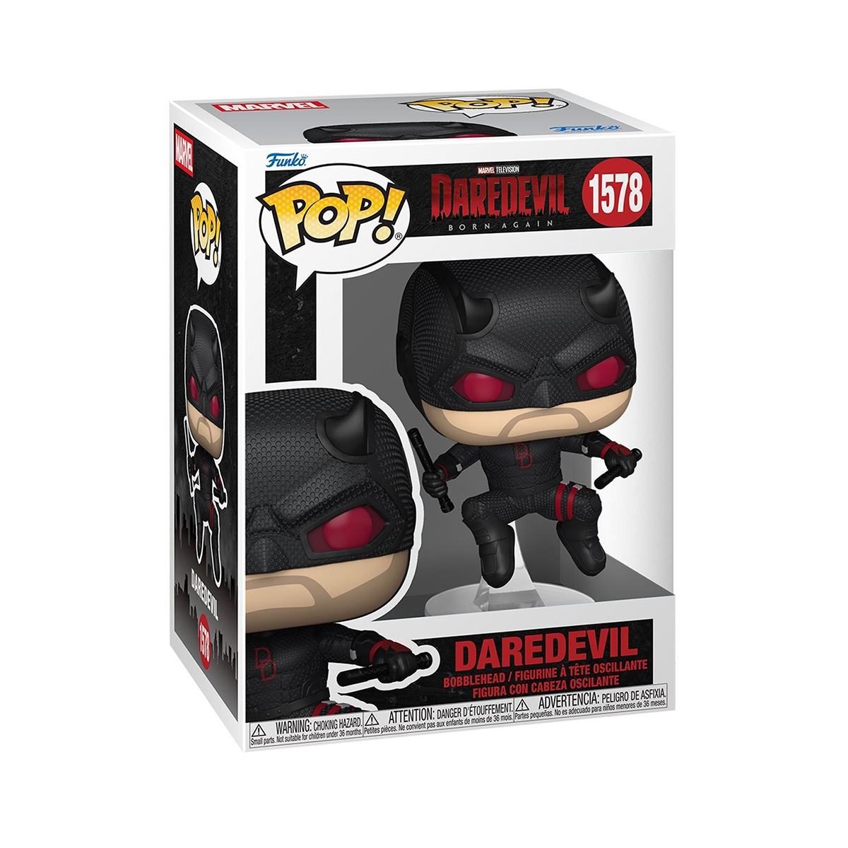 Колекційна ігрова фігурка Funko POP Daredevil-Шибайголова Born Again Чорний — превʼю 3
