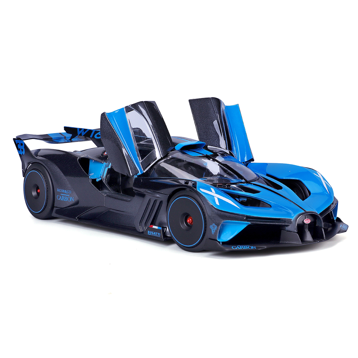 Автомодель Bburago Bugatti Bolide 1:18 металева Чорно-синя — превʼю 14