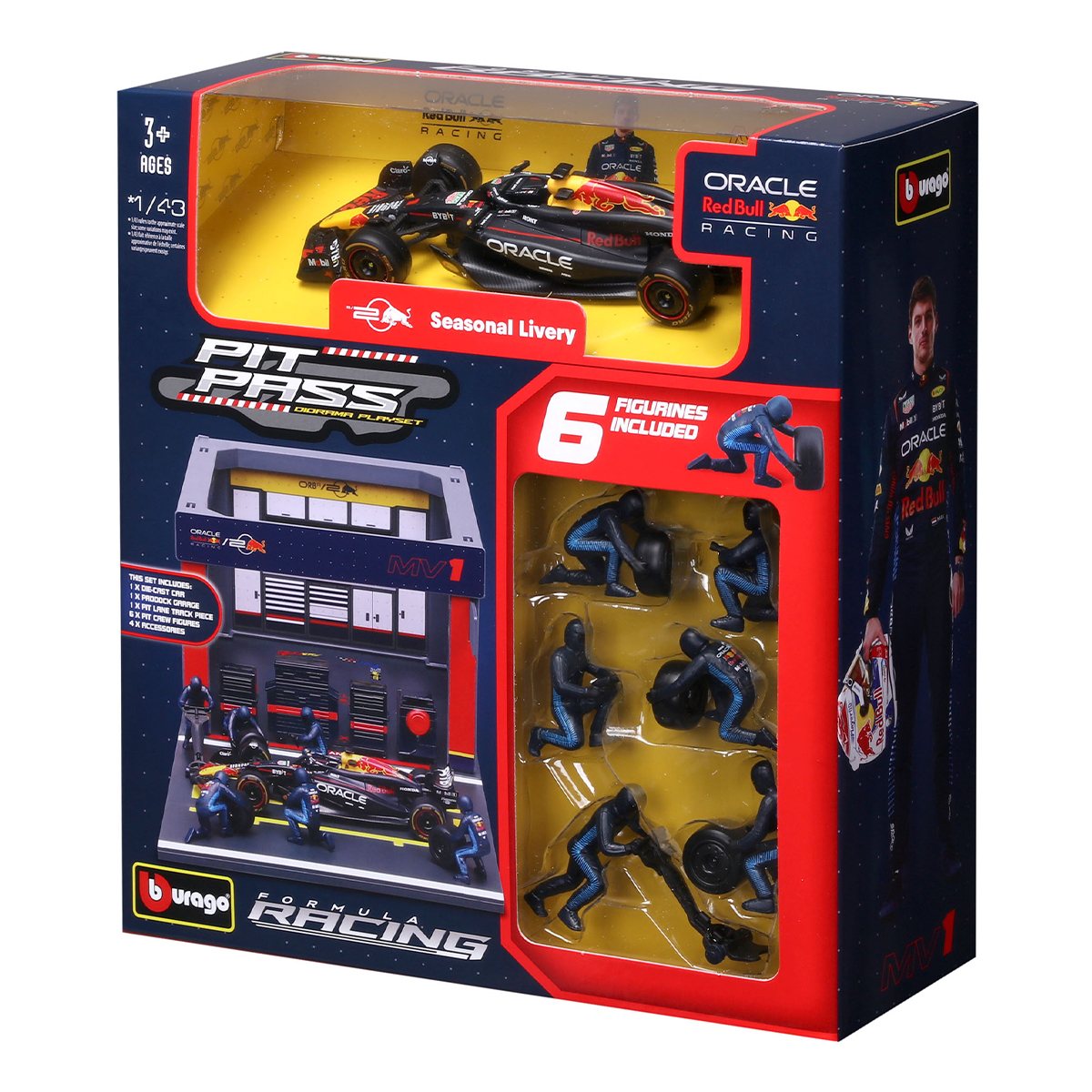 Ігровий набір Pit Pass Oracle Red Bull Racing RB20 Bburago 1:43 Металевий — превʼю 11