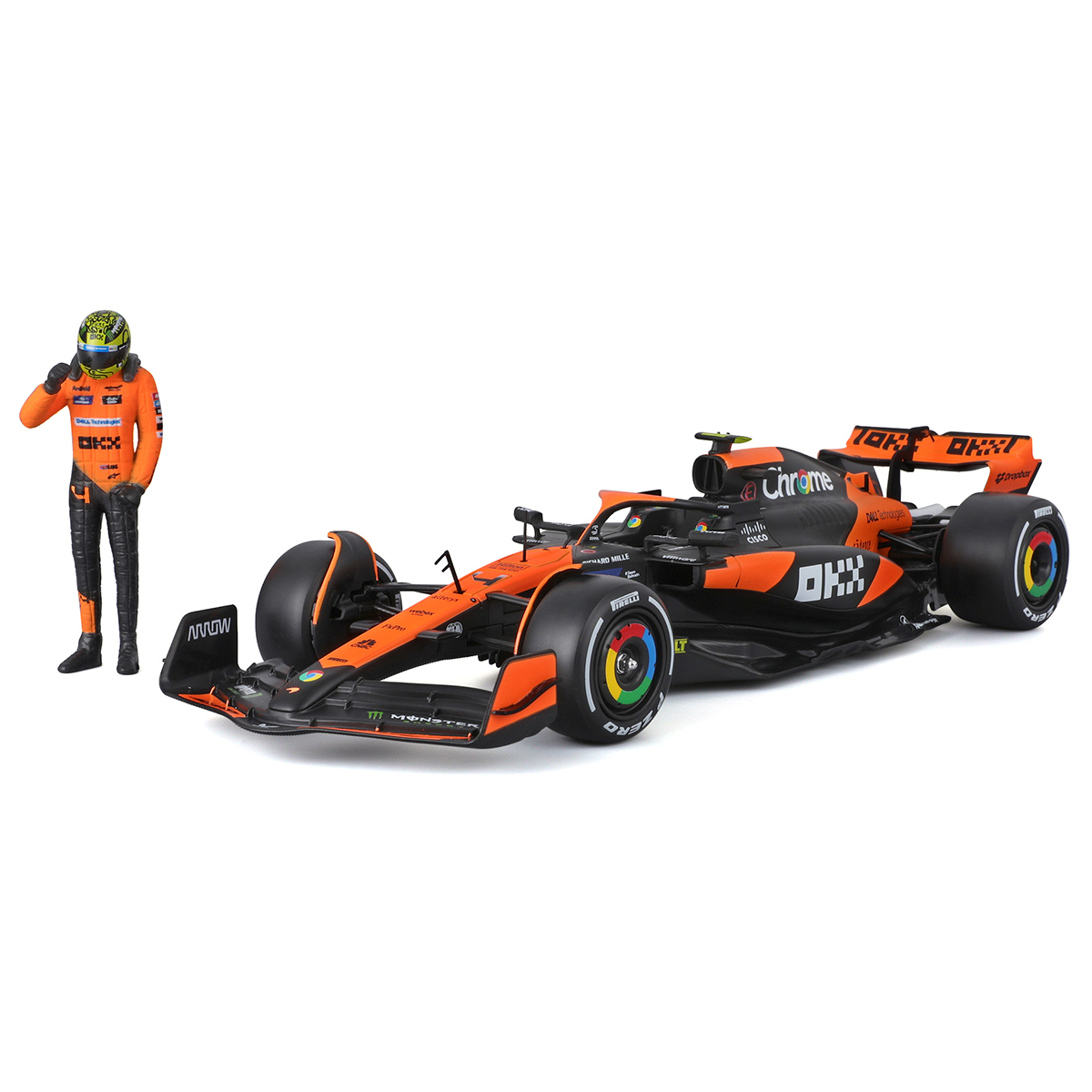 Автомодель Bburago McLaren MCL38 1:24 з фігуркою гонщика — превʼю 16