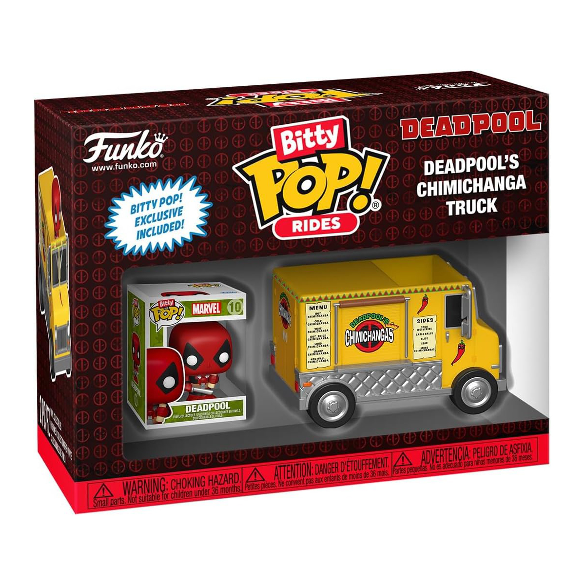 Набір фігурок Funko Bitty Pop! Ride Марвел Дедпул і вантажівка Чімічанги 2,54 см — превʼю 1