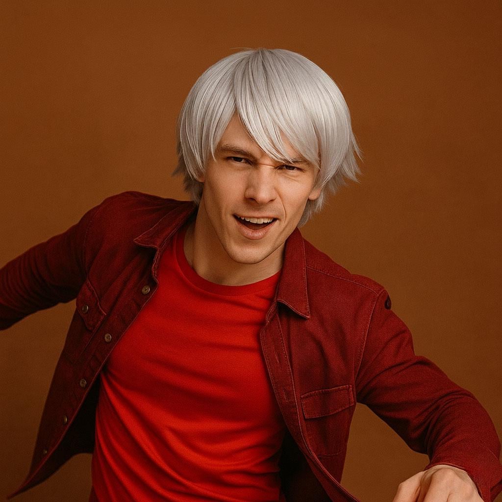 Чоловіча перука для косплею персонажа Sakata Gintoki з манги Gintama 25 см Сірий