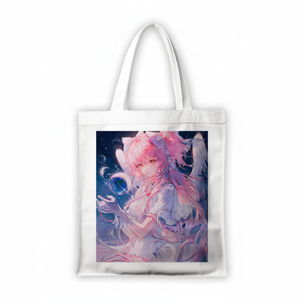 Сумка-шопер Дівчинка-чарівниця Мадока Mahou Shoujo Madoka 39x35 см біла з габардину 6647 — превʼю 2