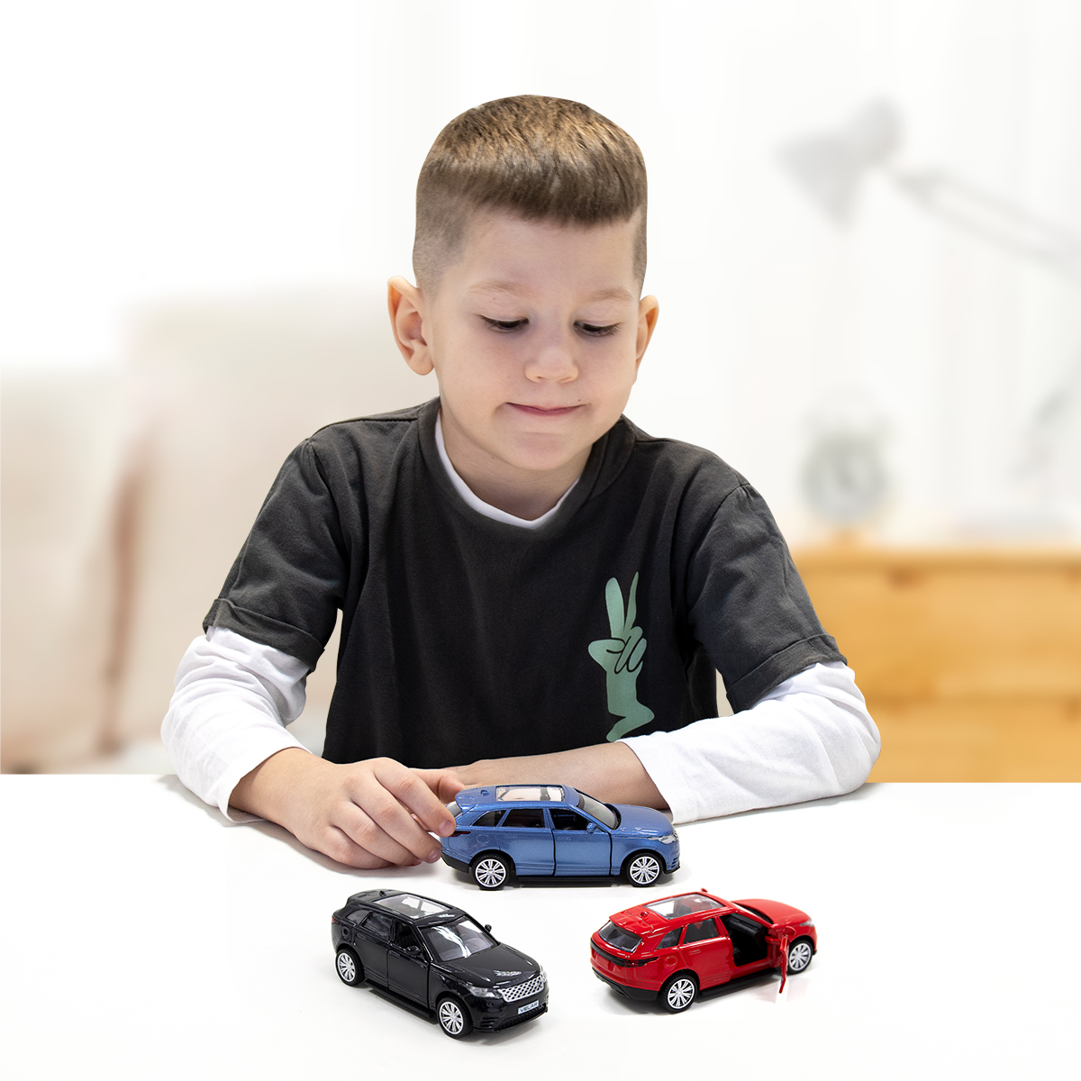 Автомодель Techno Drive Land Rover Range Rover Velar Синя металева — превʼю 14