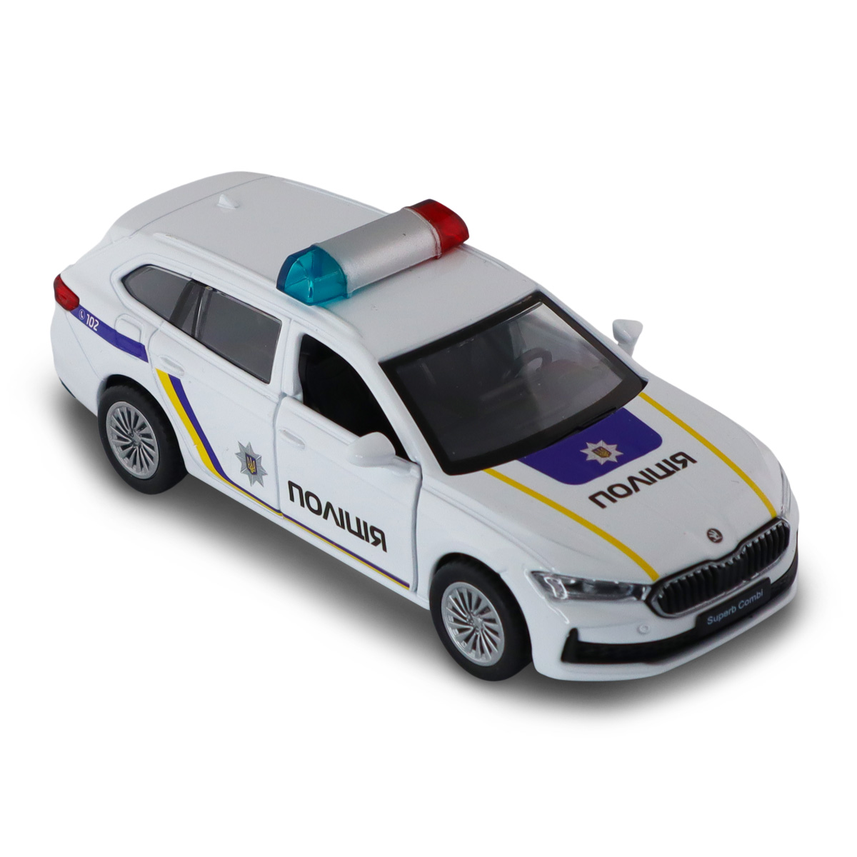Автомодель Techno Drive Skoda Superb Combi iV Поліція 1:43 з металевим корпусом — превʼю 28