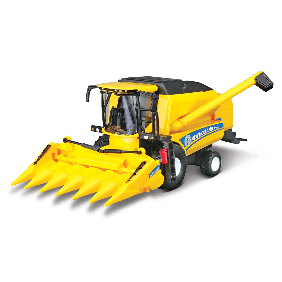Автомодель Bburago New Holland TC5.90 зернозбиральний комбайн з жаткою 18 см Жовто-чорний — превʼю 10