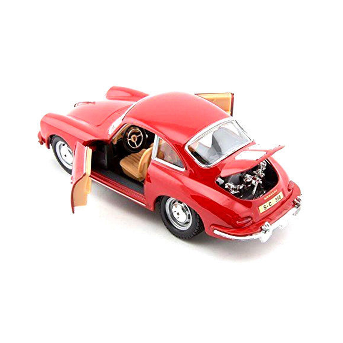 Автомодель Bburago Porsche 356B 1961 1:24 металева червона або слонова кістка — превʼю 17
