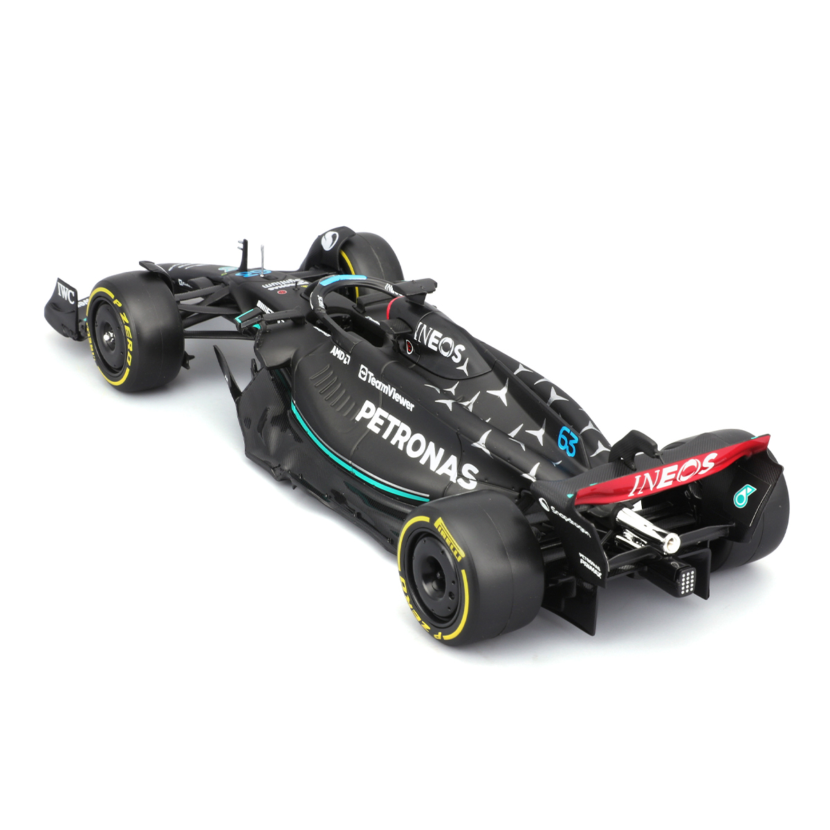 Автомодель Bburago Mercedes-AMG F1 W14 E Performance 1:24 з фігуркою Чорна — превʼю 23