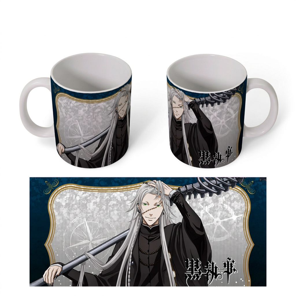 Чашка хамелеон для напоїв Темний дворецький Black Butler Гробовщик керамічна 330 мл (7117674) — превʼю 4