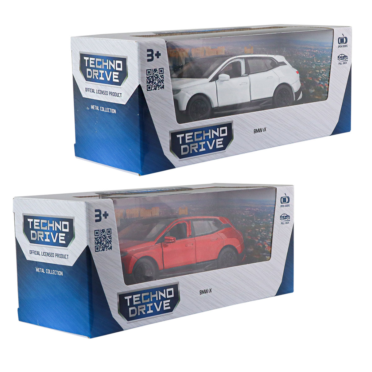 Автомодель BMW iX Techno Drive 1:43 металева з механізмом pull-back Червона — превʼю 21