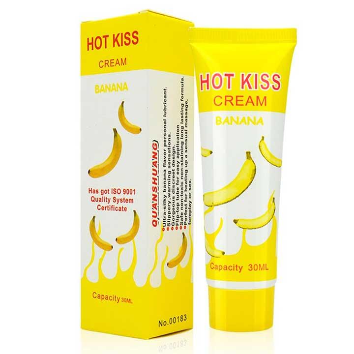 Лубрикант на водній основі Hot Kiss з ефектом зволоження 30 мл Банан