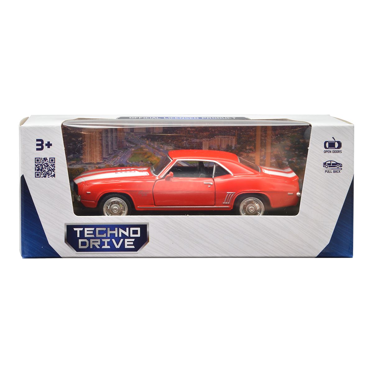 Автомодель Chevrolet Camaro 1969 Techno Drive 1:32 металева Червона — превʼю 22