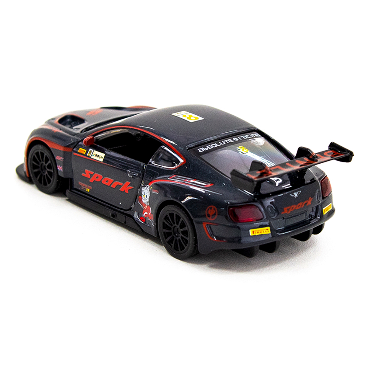 Автомодель Bentley Continental GT3 TechnoDrive металева з інерційним механізмом Чорна — превʼю 6