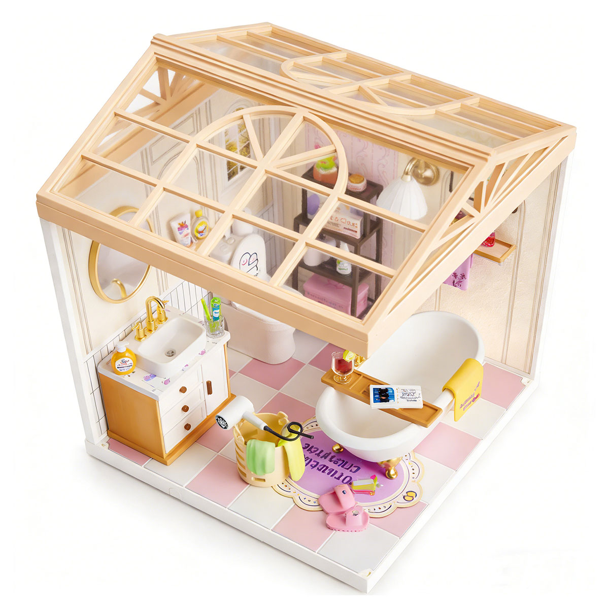 Конструктор-румбокс Mini House Ванна кімната 16,5х16,5х19,5 см з підсвіткою USB — превʼю 4