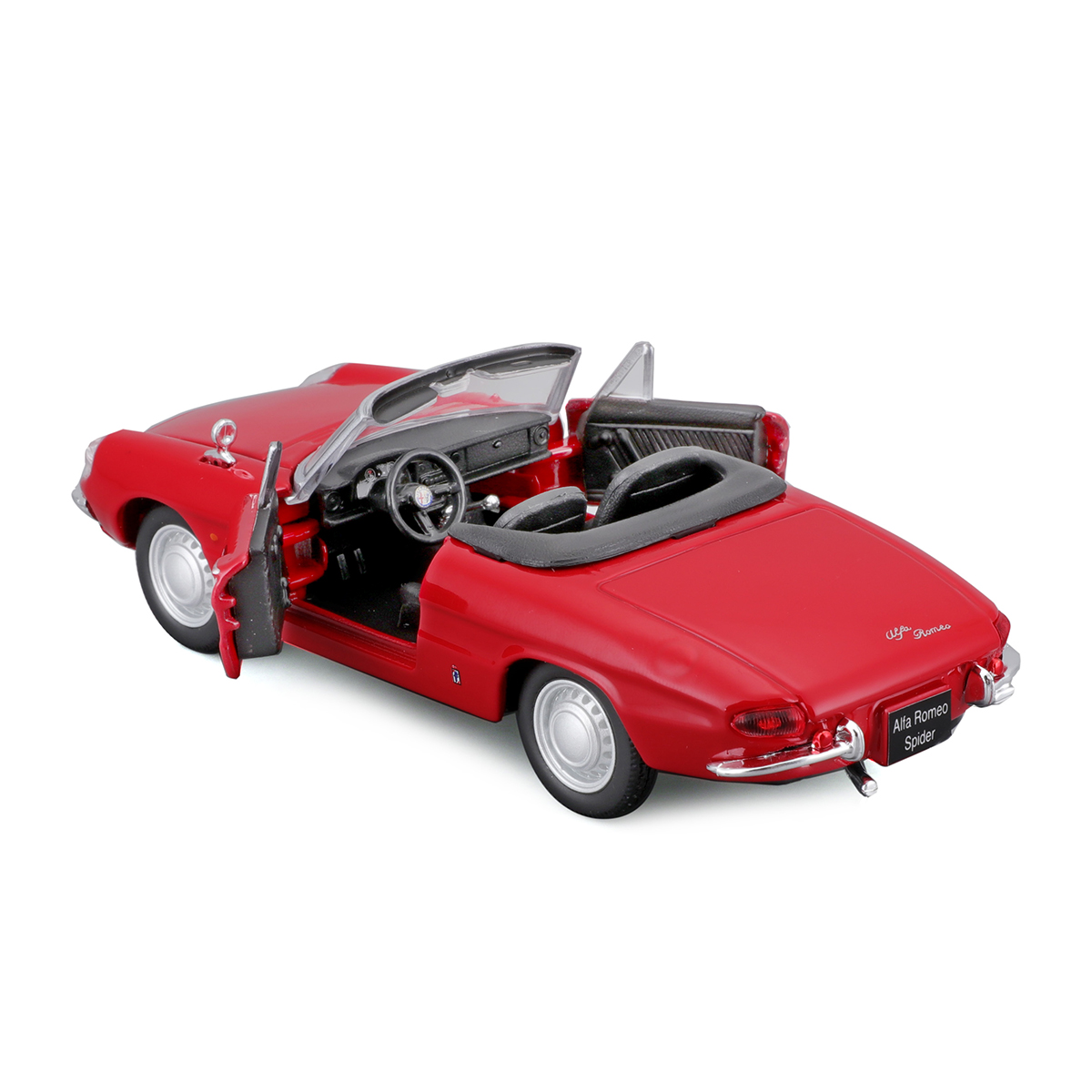 Автомодель Bburago Alfa Romeo Spider 1966 червона 1:32 — превʼю 12
