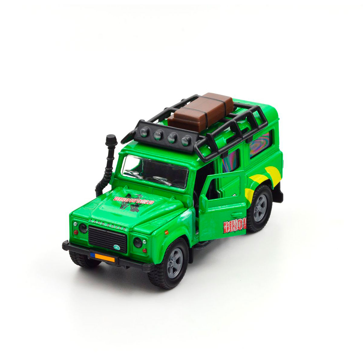 Ігровий набір Land Rover з причепом і динозавром TechnoDrive металевий 29 см — превʼю 25