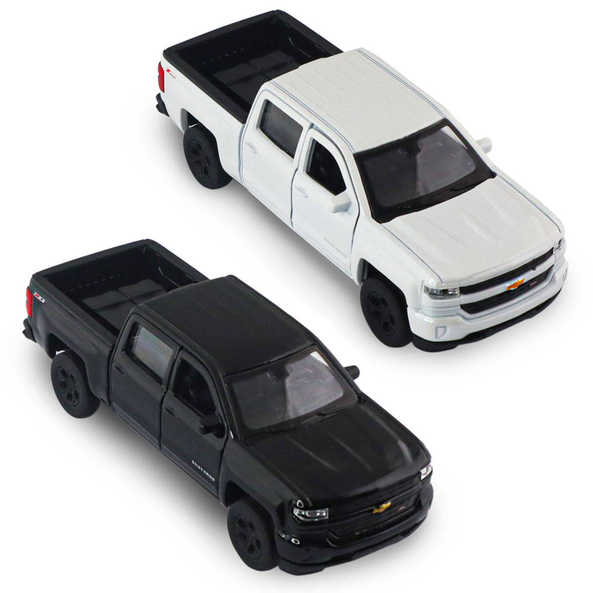 Автомодель Chevrolet Silverado 2017 Techno Drive 1:43 металева з pull-back механізмом Біла — превʼю 30