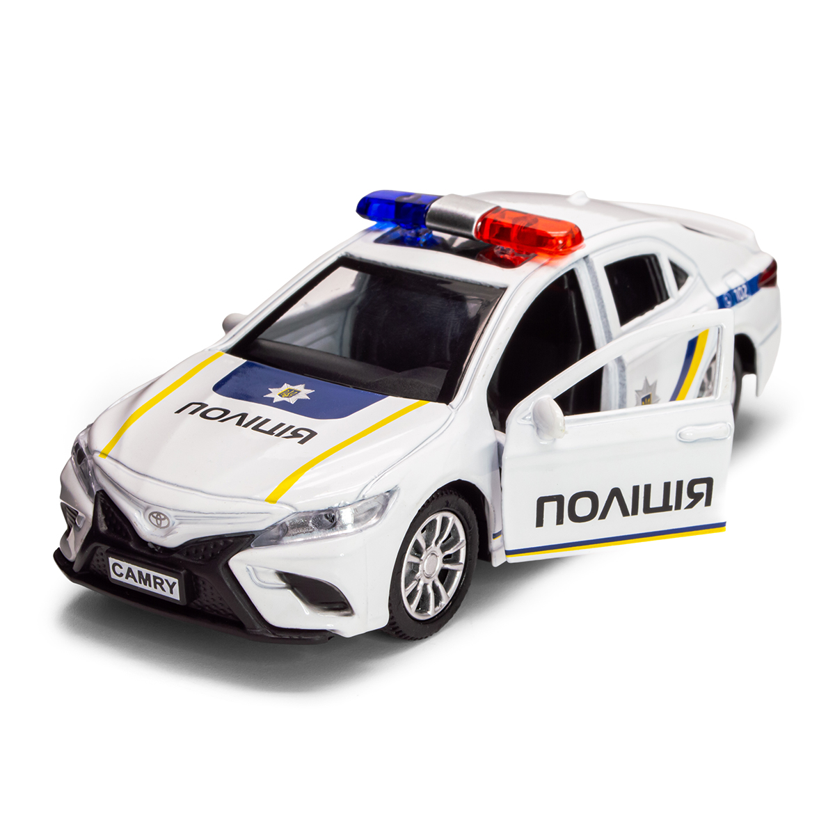 Автомодель Toyota Camry Поліція металева 11,8 см Біла — превʼю 30