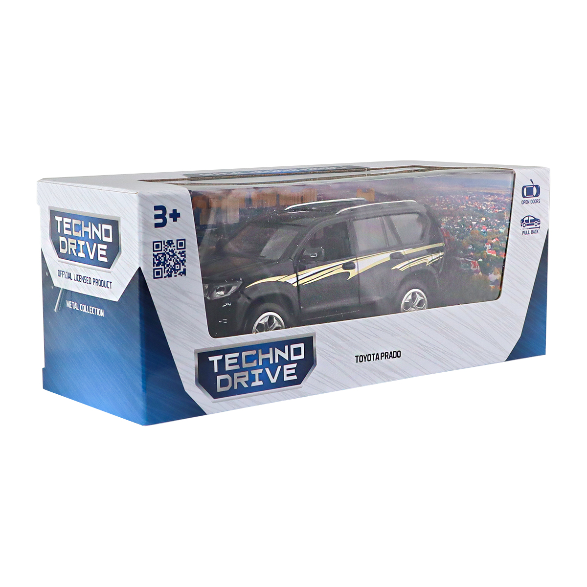 Автомодель Toyota Prado Techno Drive 1:40 металева Чорна — превʼю 21