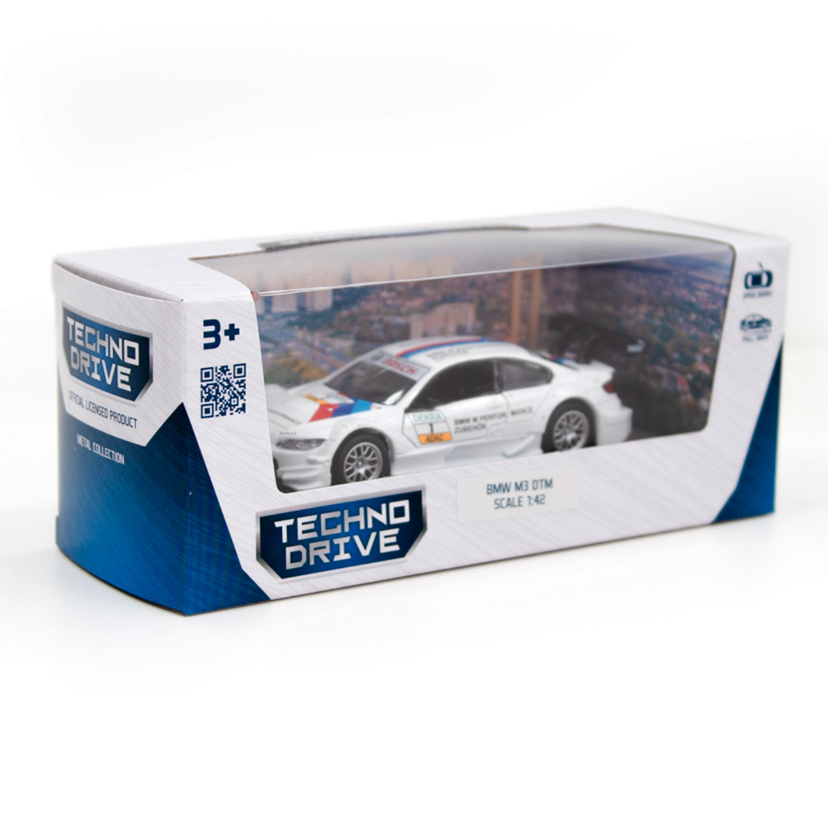 Автомодель BMW M3 DTM TechnoDrive металева з функцією pull-back Біла — превʼю 16