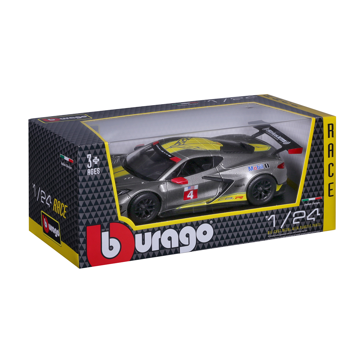 Автомодель Bburago Chevrolet Corvette C8.R 1:24 Сіра — превʼю 12