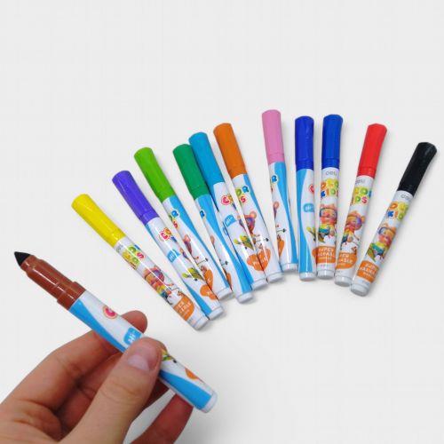 Фломастери для малювання Color Kids 12 кольорів Deli 135 мм Різнобарвні — превʼю 2