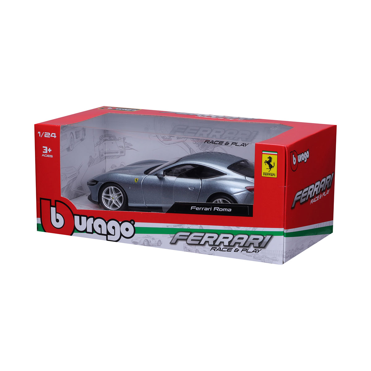 Колекційна модель Ferrari Roma Bburago 1:24 металева — превʼю 17