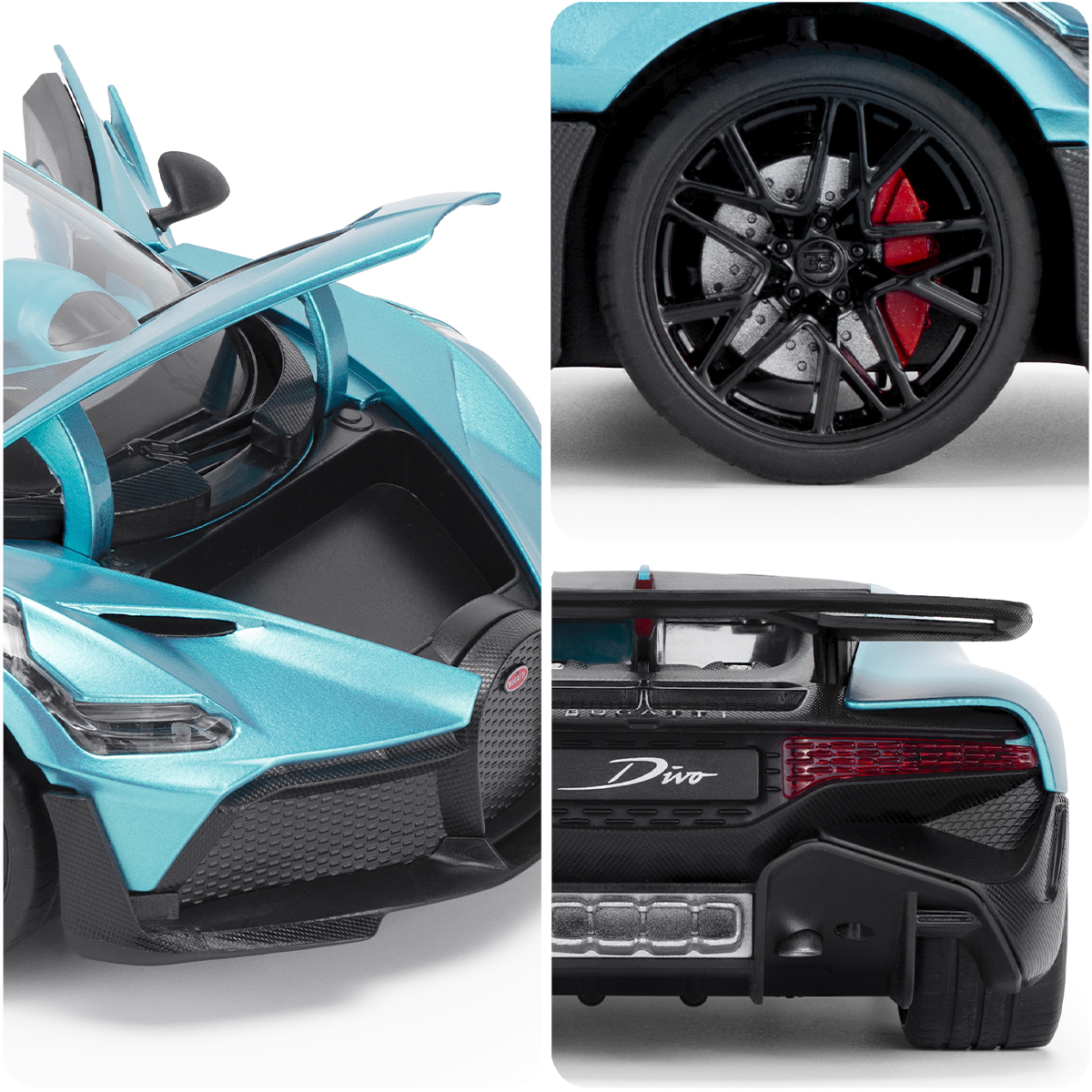 Автомодель Bugatti Divo Techno Drive 1:18 металева з відкривними деталями Синя — превʼю 32