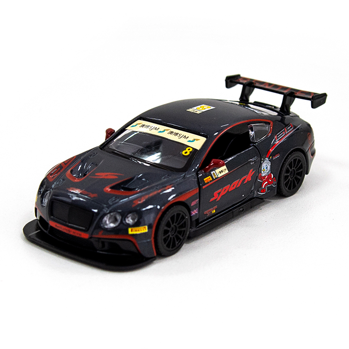 Автомодель Bentley Continental GT3 TechnoDrive металева з інерційним механізмом Чорна — превʼю 1