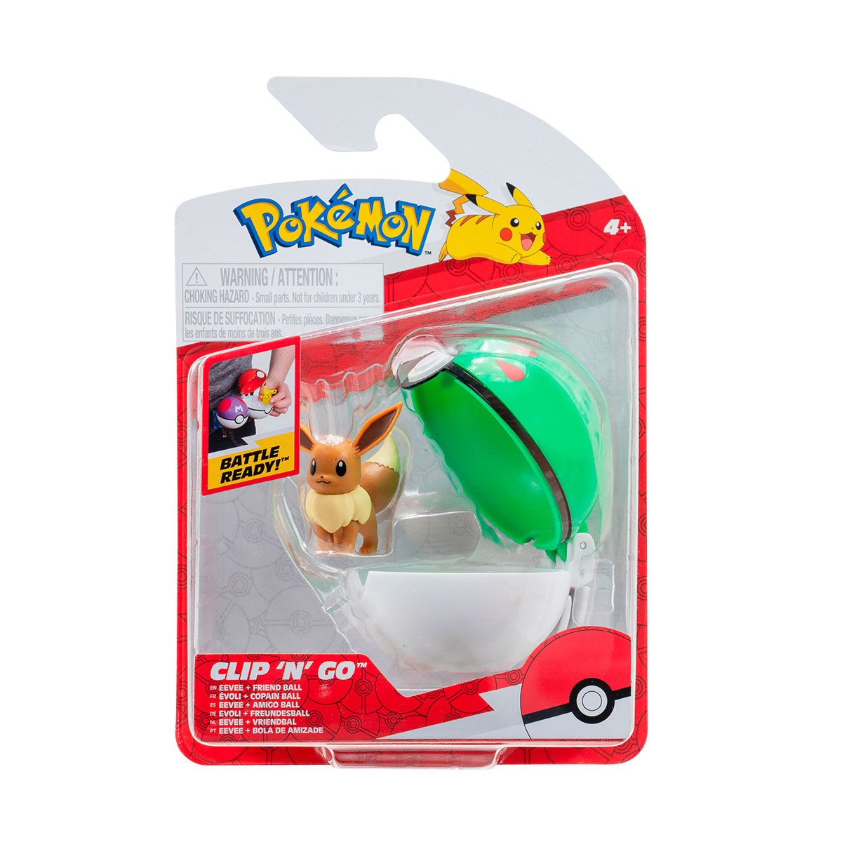 Ігровий набір Pokemon W16 фігурка Іві з покеболом Jazwares 4 см Коричневий — превʼю 5