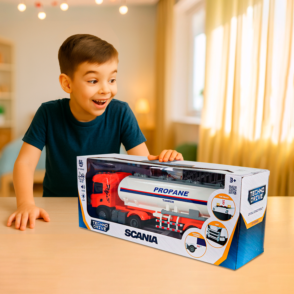Автомодель Techno Drive Large Truck Автоцистерна Scania 42 см зі світлом та звуком — превʼю 16
