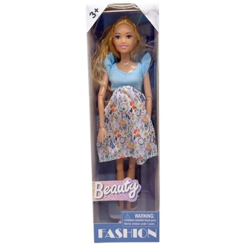 Лялька вагітна Fashion Beauty 29 см з одягом Блакитна — превʼю 1