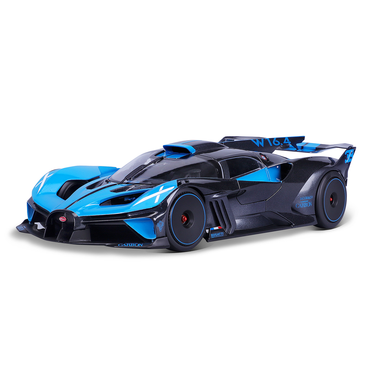 Автомодель Bburago Bugatti Bolide 1:18 металева Чорно-синя — превʼю 10