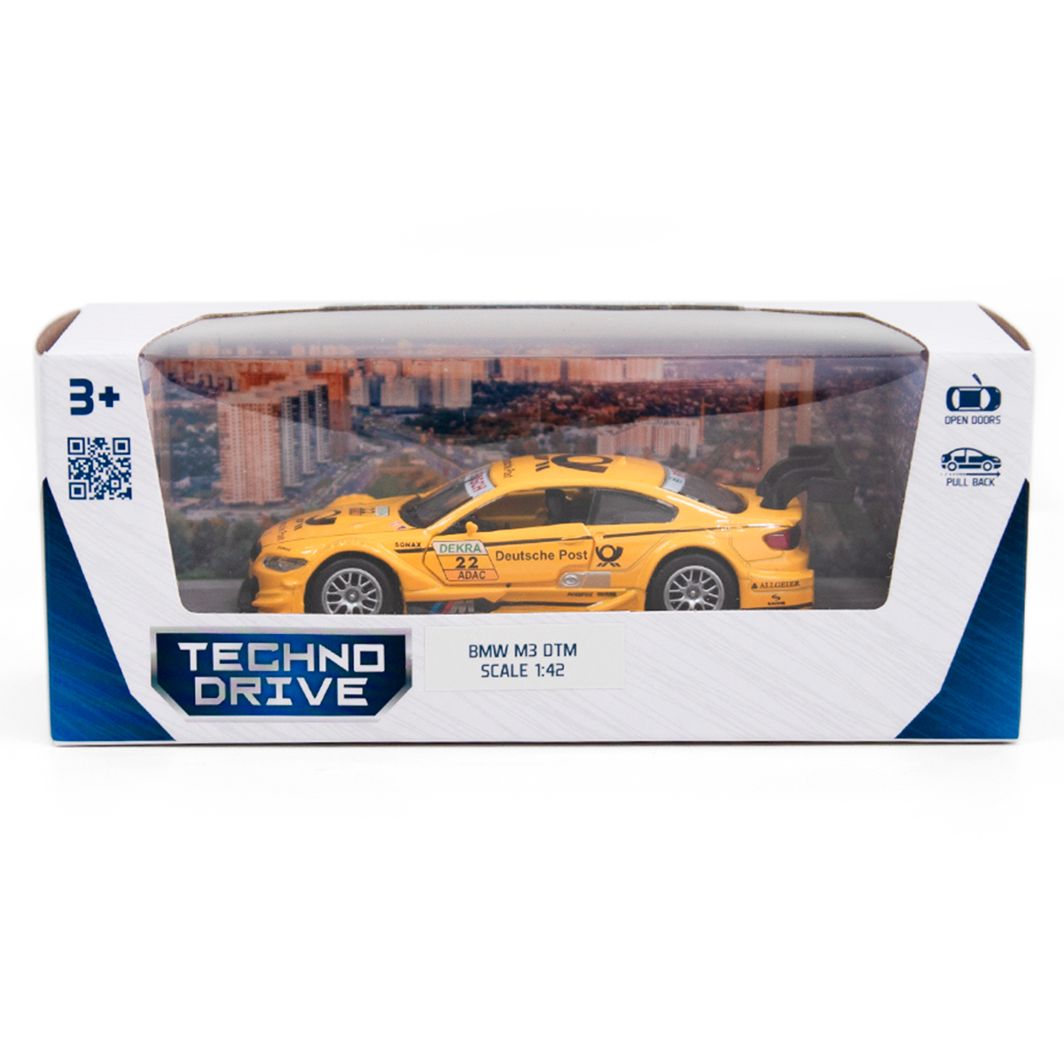 Автомодель Techno Drive BMW M3 DTM металева жовта — превʼю 15