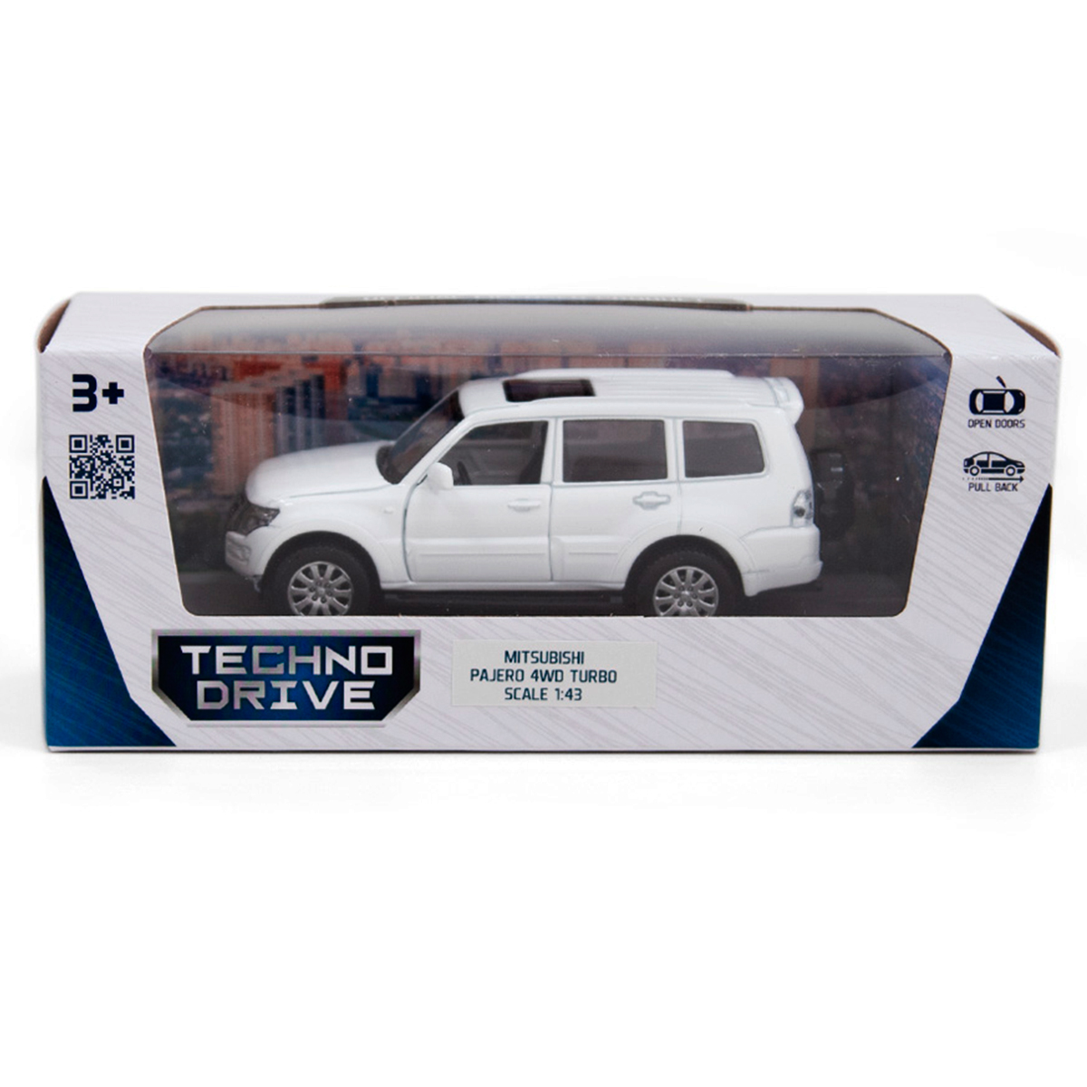 Автомодель Techno Drive Mitsubishi Pajero 4WD Turbo металева Біла — превʼю 15