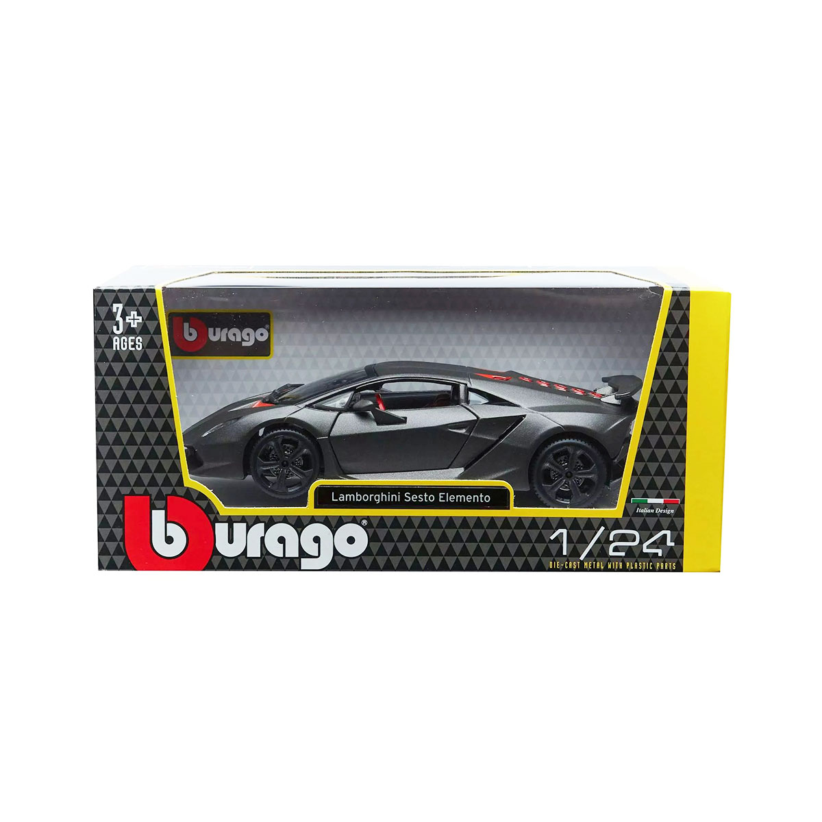 Автомодель Bburago Lamborghini Sesto Elemento 1:24 сірий металік — превʼю 13