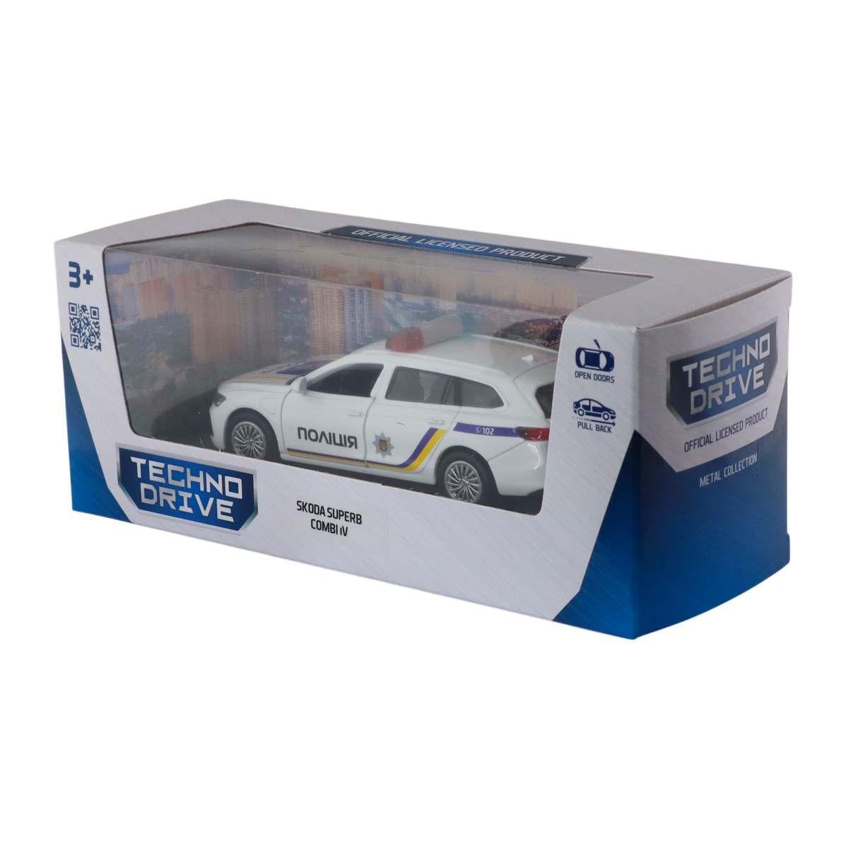 Автомодель Techno Drive Skoda Superb Combi iV Поліція 1:43 з металевим корпусом — превʼю 19