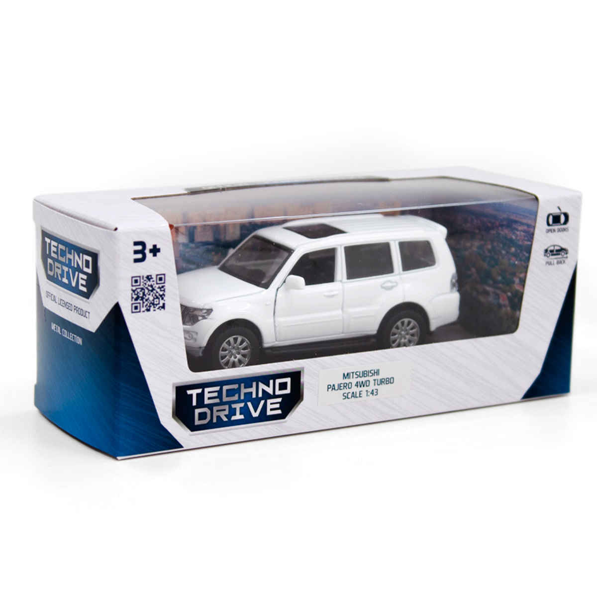 Автомодель Techno Drive Mitsubishi Pajero 4WD Turbo металева Біла — превʼю 16