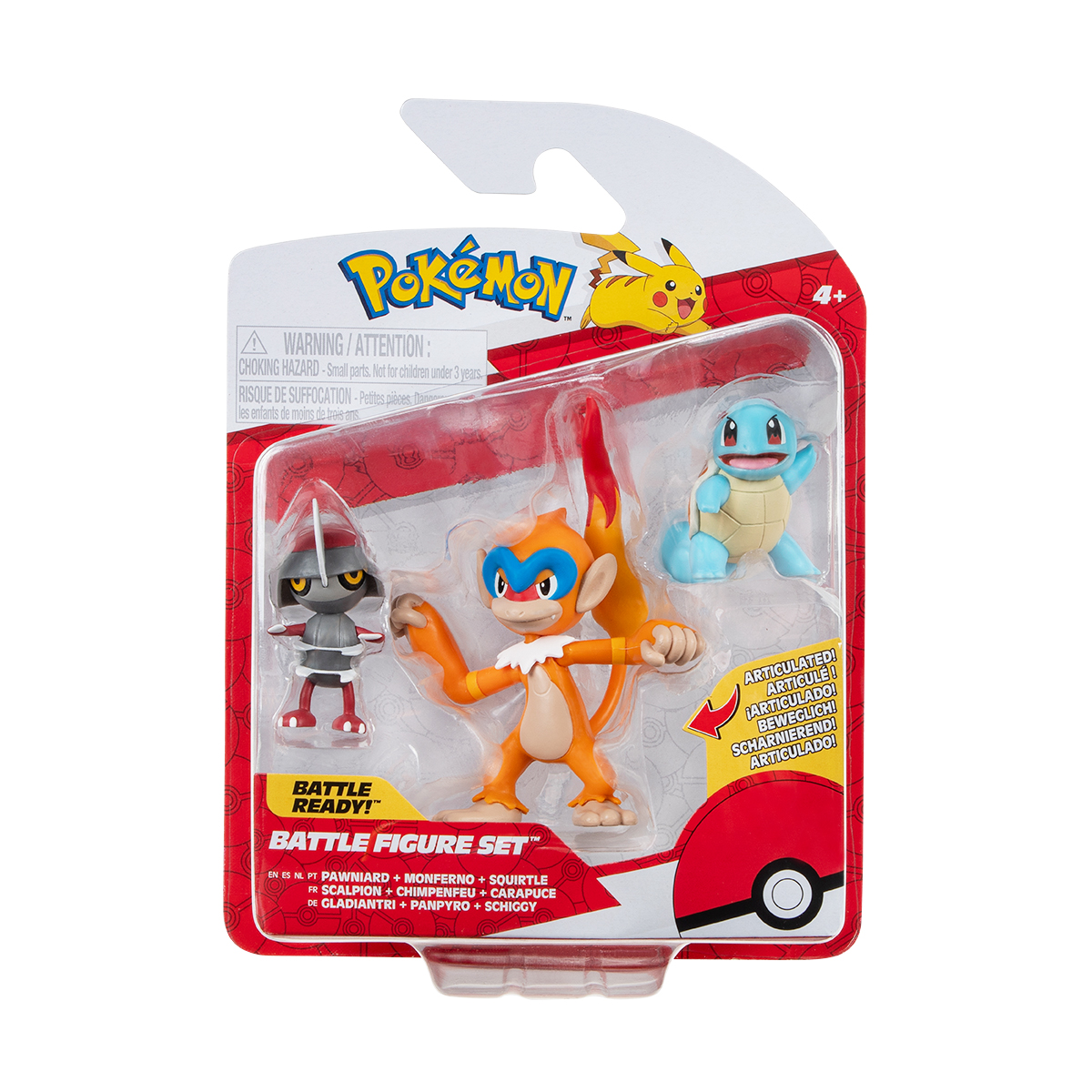 Набір ігрових фігурок Pokemon W18 Поньярд Сквіртл Монферно 3 шт — превʼю 3