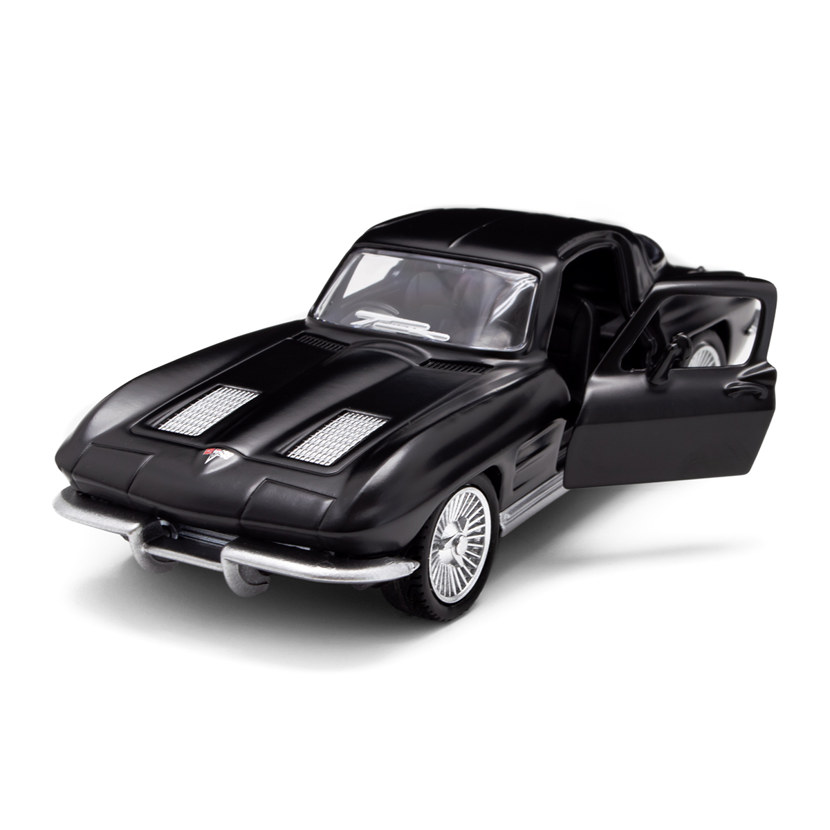 Автомодель Chevrolet Corvette Split Window 1963 металева 1:35 Матова чорна — превʼю 30