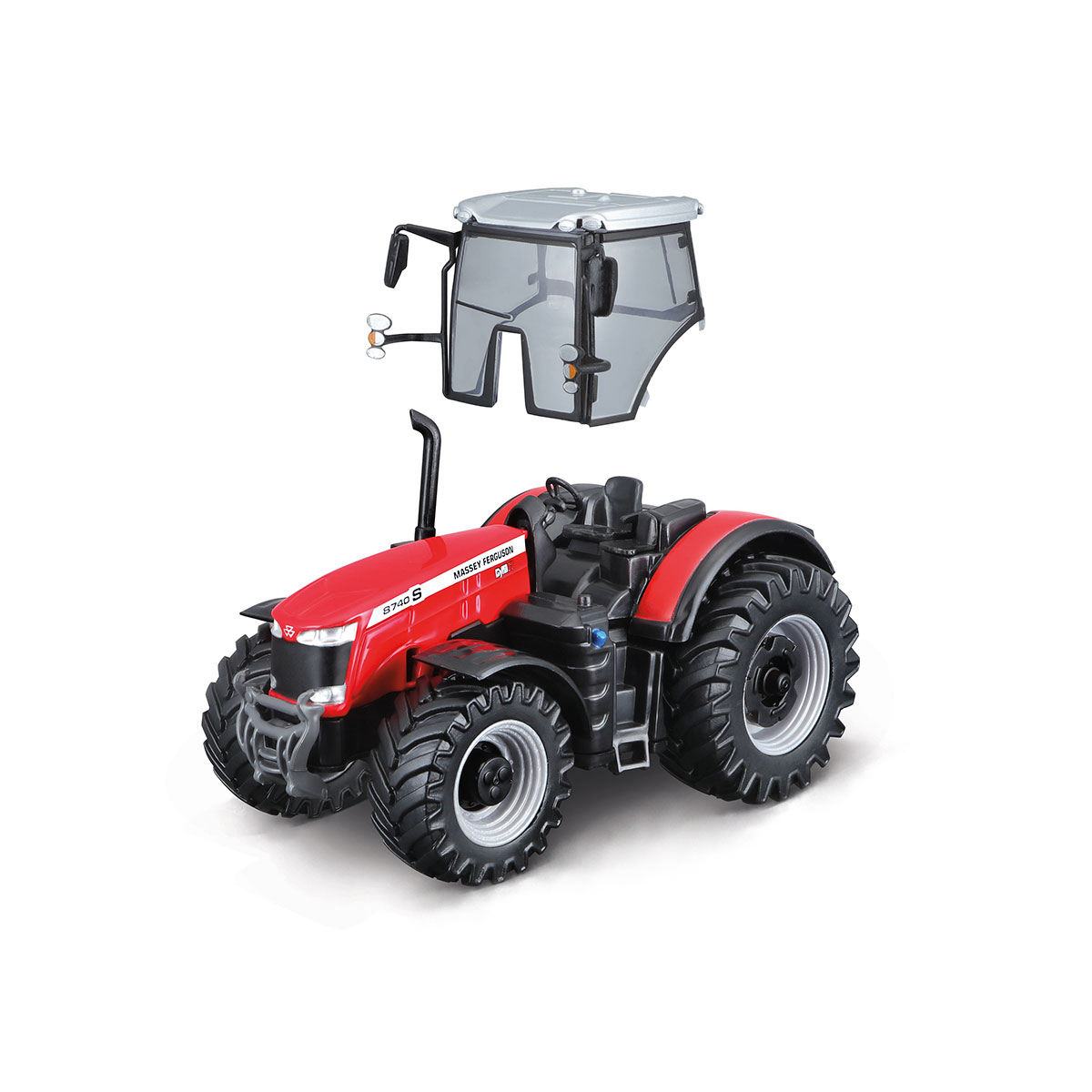 Трактор Massey Ferguson 8740S іграшковий металевий 10 см Червоно-чорний — превʼю 6