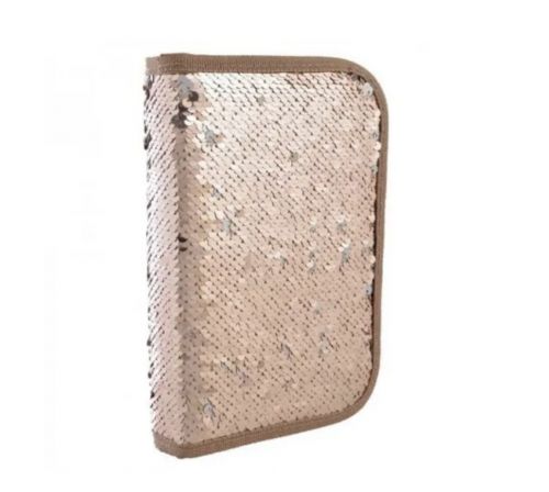 Пенал шкільний твердий YES одинарний з клапаном Sequins 20.5x14x3.5 см Золотий