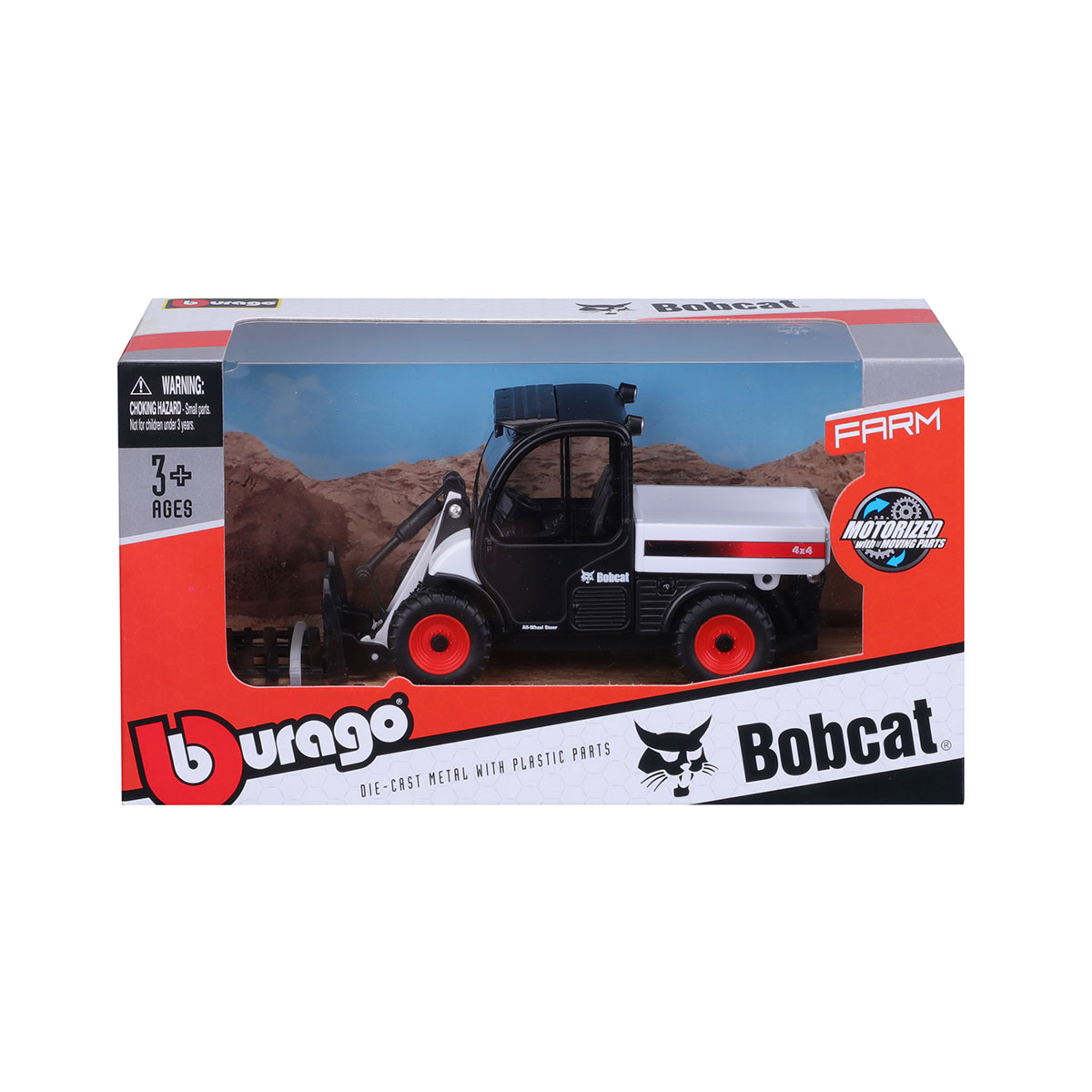 Навантажувач іграшковий Bburago Bobcat Toolcat 5600 10 см червоно-чорний — превʼю 11