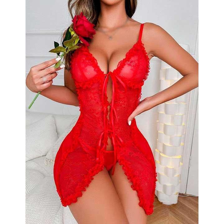 Спокусливий пеньюар червоний - S/M