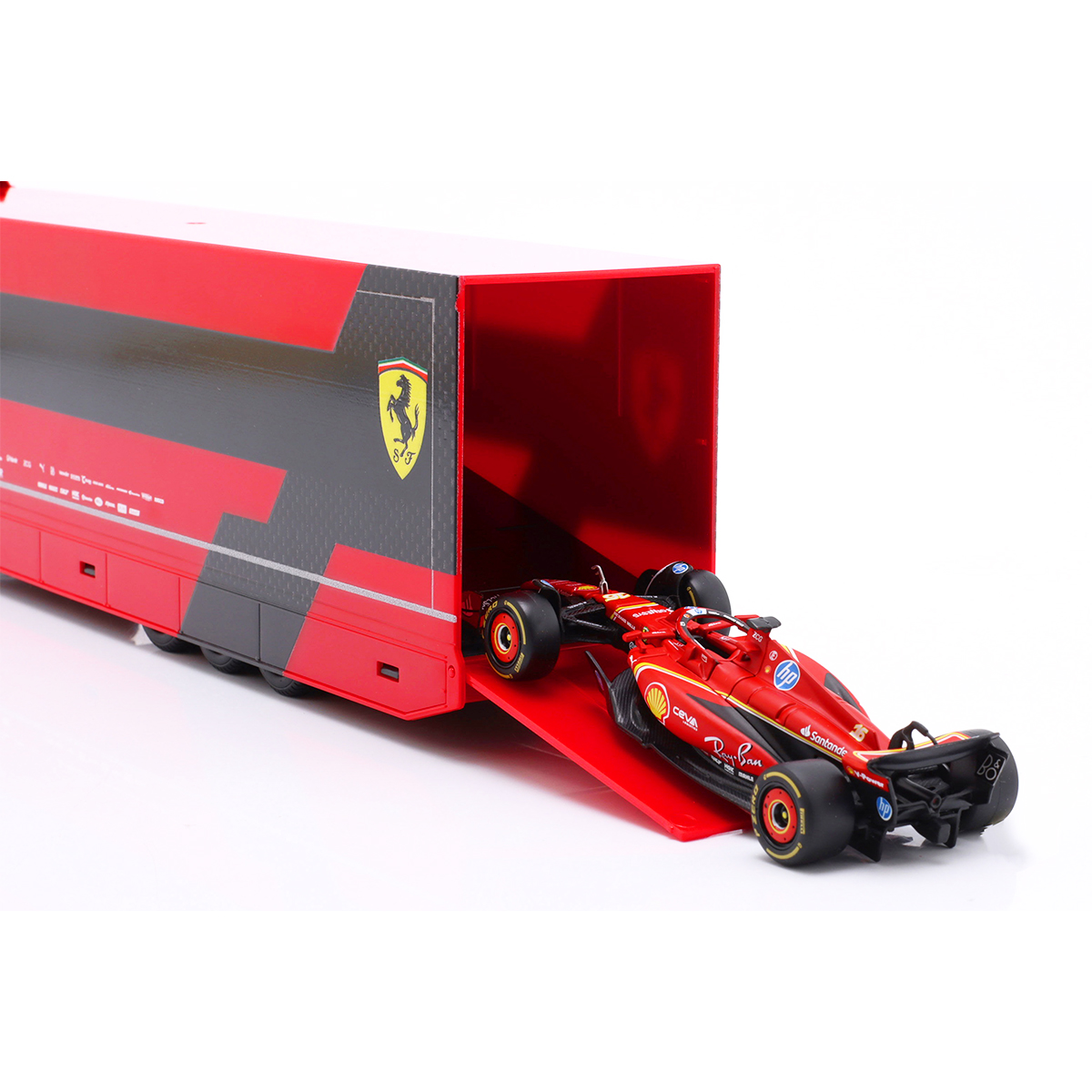 Ігровий набір Bburago Вантажівка-тягач Iveco S-Way та болід Ferrari SF-24 1:43 Червоний — превʼю 4