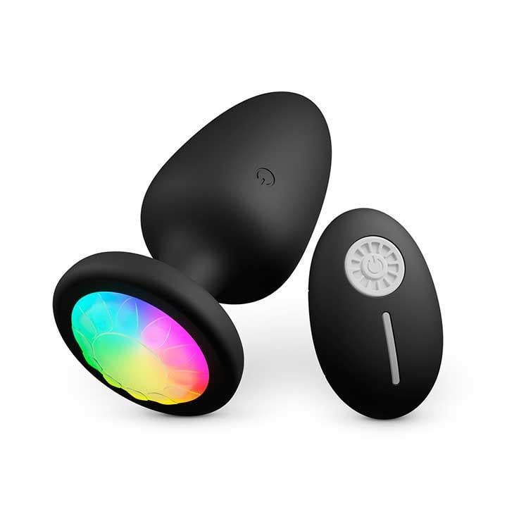 Анальна пробка з вібрацією та підсвічуванням 10X Light Up Rechargeable Anal Plug